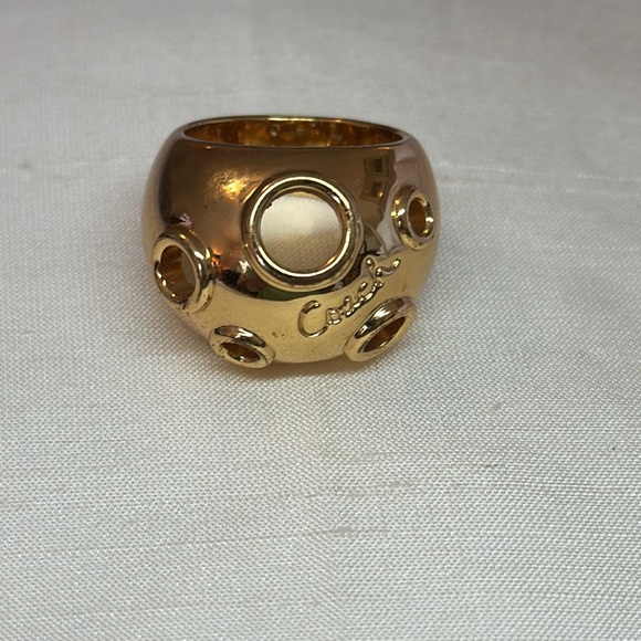 Vintage Coach Gold Tone Costume Jewelry Cocktail Statement Ring size 6 🔥🔥🤩 - Picture 4 of 10